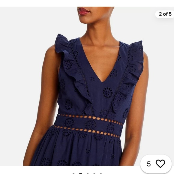 Aqua Eyelet Midi Dress - Picture 5 of 14